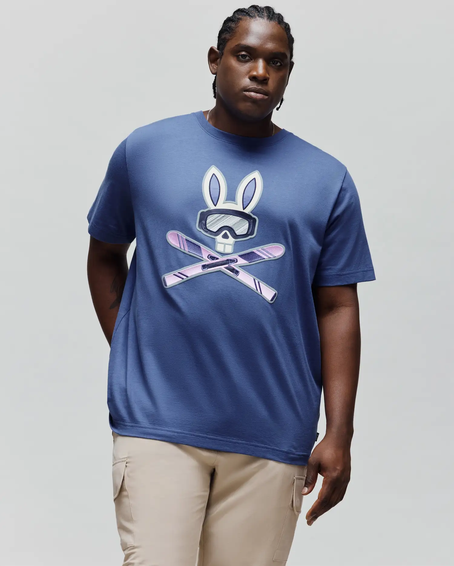 T-SHIRT MASCULIN GRAND ET HAUT INDIGO BUNNY GRAPHIC