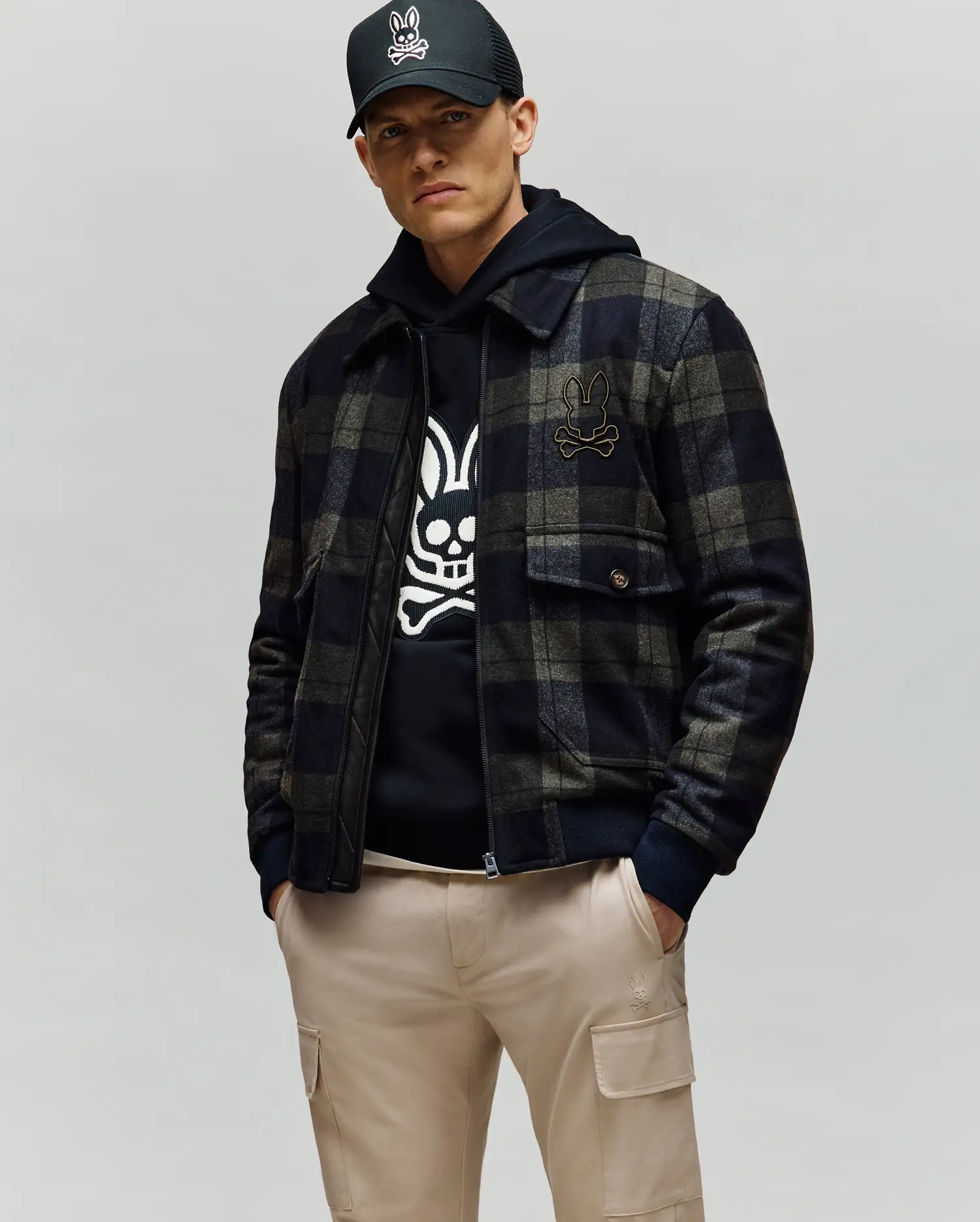 MANTEAU BOMBER HOMME GAVIN À CARREAUX