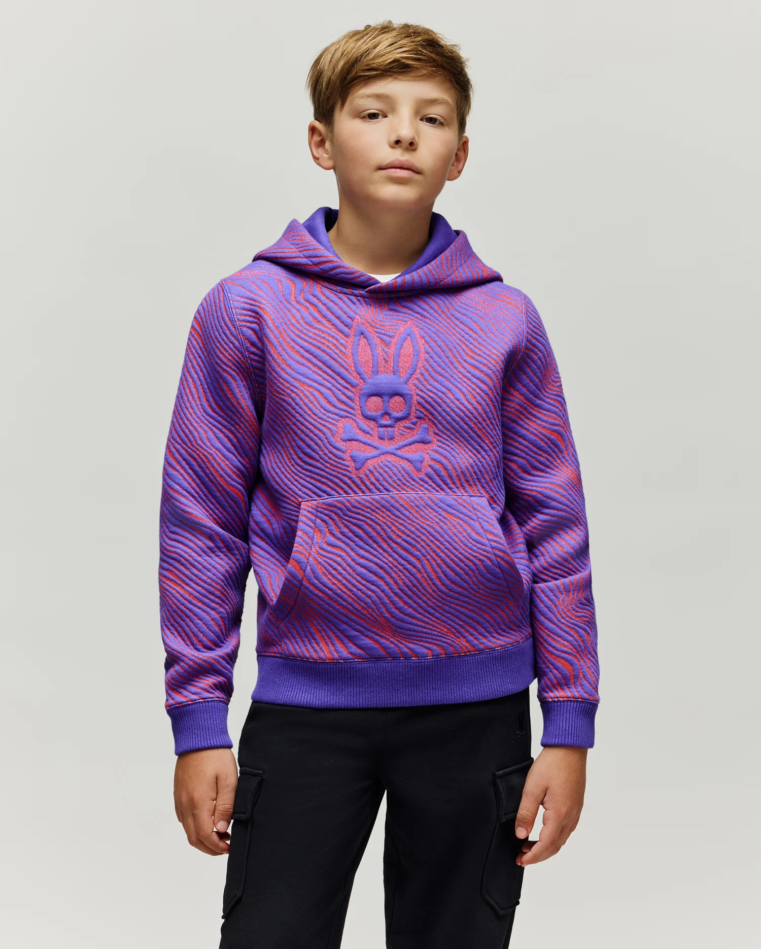 KIDS KENDRICK HOODIE DOUBLE TRICOT TEXTURÉ À MOTIF JACQUARD