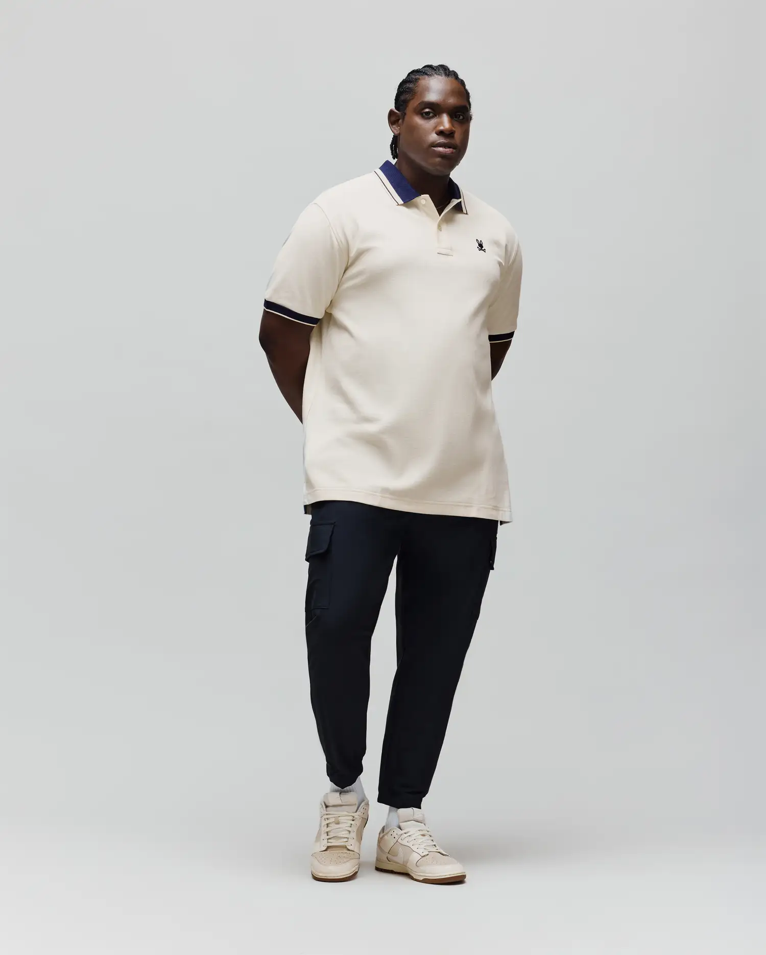 MENS GRAND ET HAUT POLAIRE À COL TEXTURÉ INDIGO